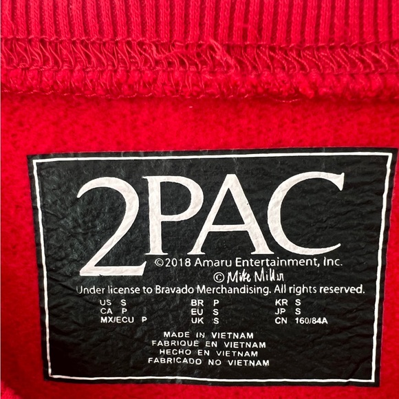 Tupac 2Pac Red Graphic Crewneck 2018 - Picture 2 of 2